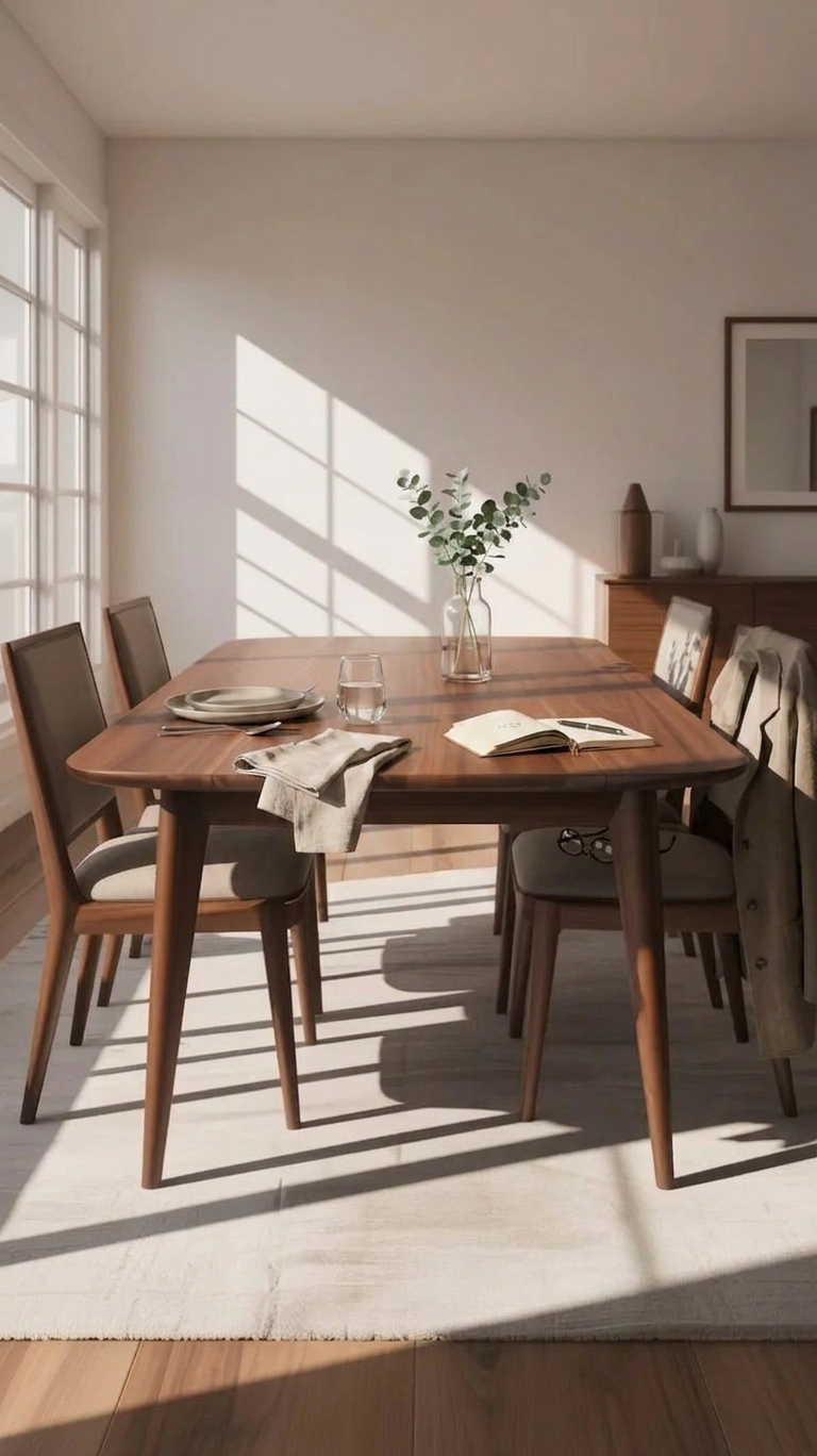 Mid-Century Masif Ceviz Yemek Masası - 175x90 cm | Atelier Istanbul