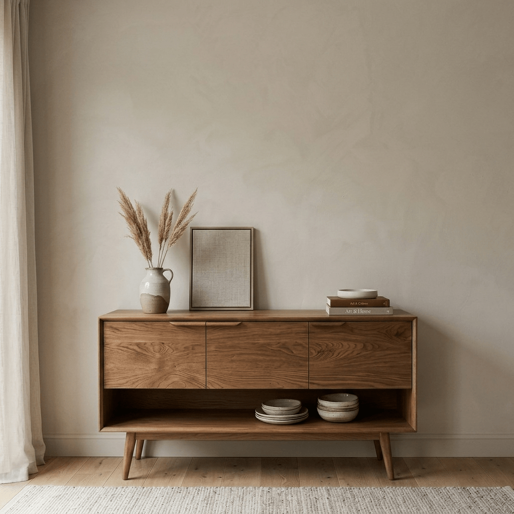 Doğal Ceviz Masif Ahşap Konsol Büfe - Atelier İstanbul