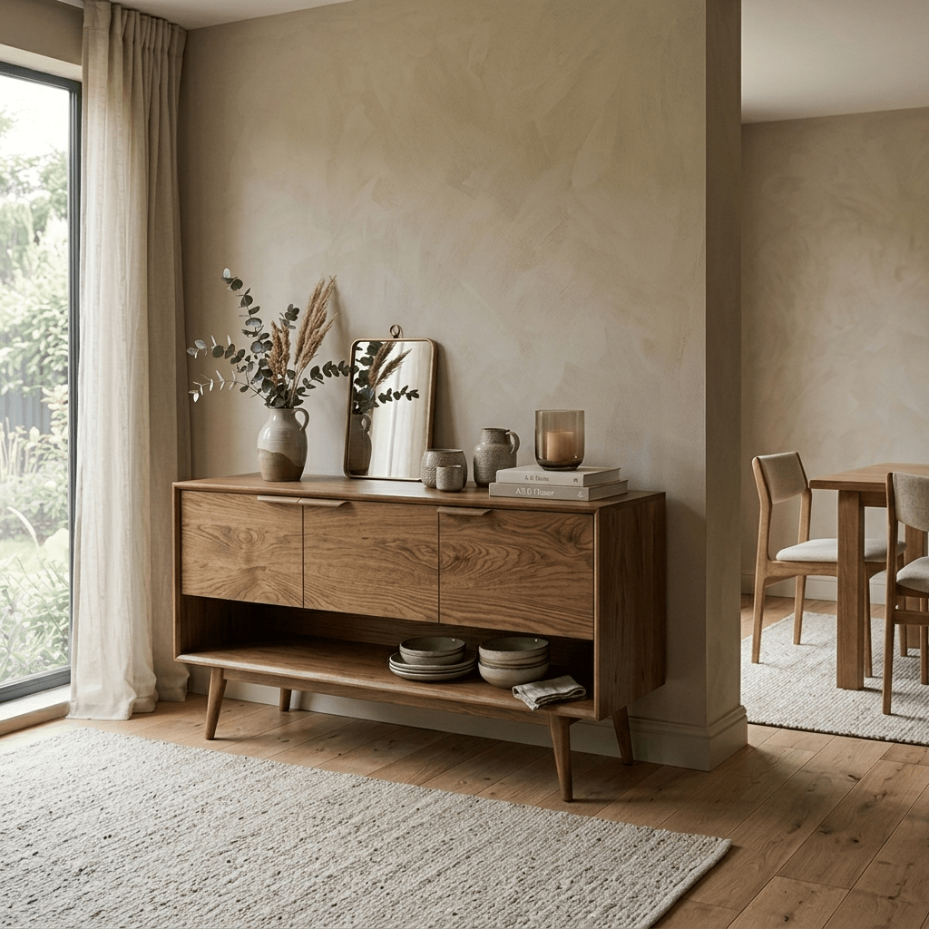 Doğal Ceviz Masif Ahşap Konsol Büfe - Atelier İstanbul