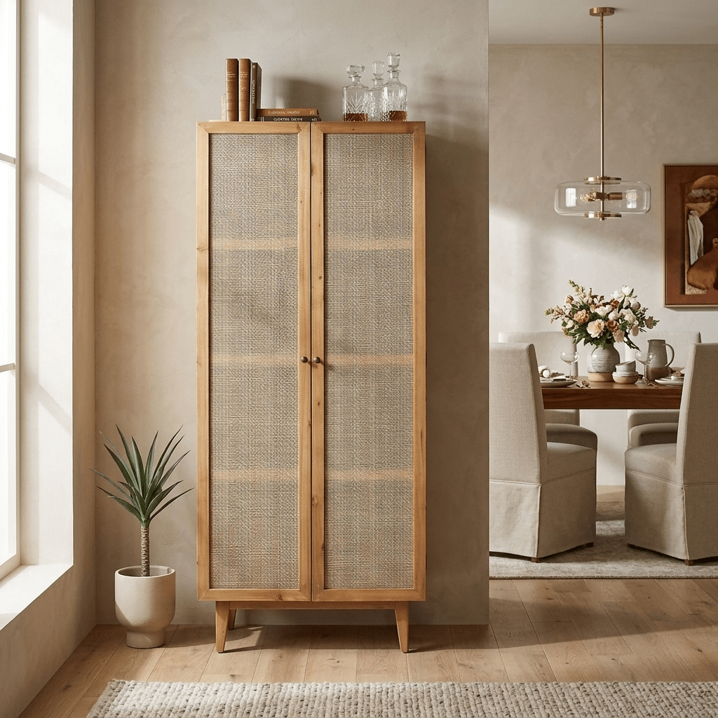 Doğal Hazeranlı Masif Çam Ahşap Dolap Büfe - Atelier İstanbul