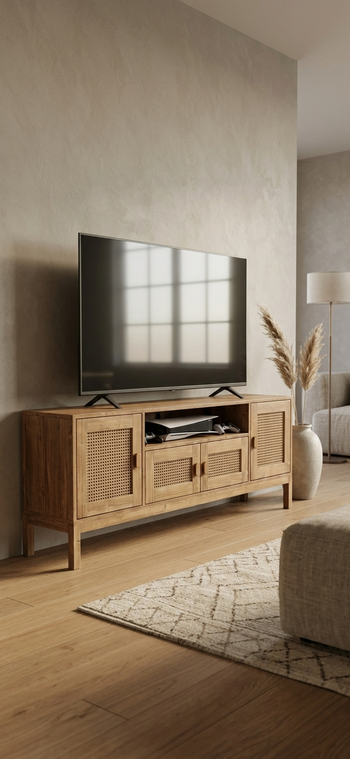 Hazeranlı Ahşap TV Sehpası