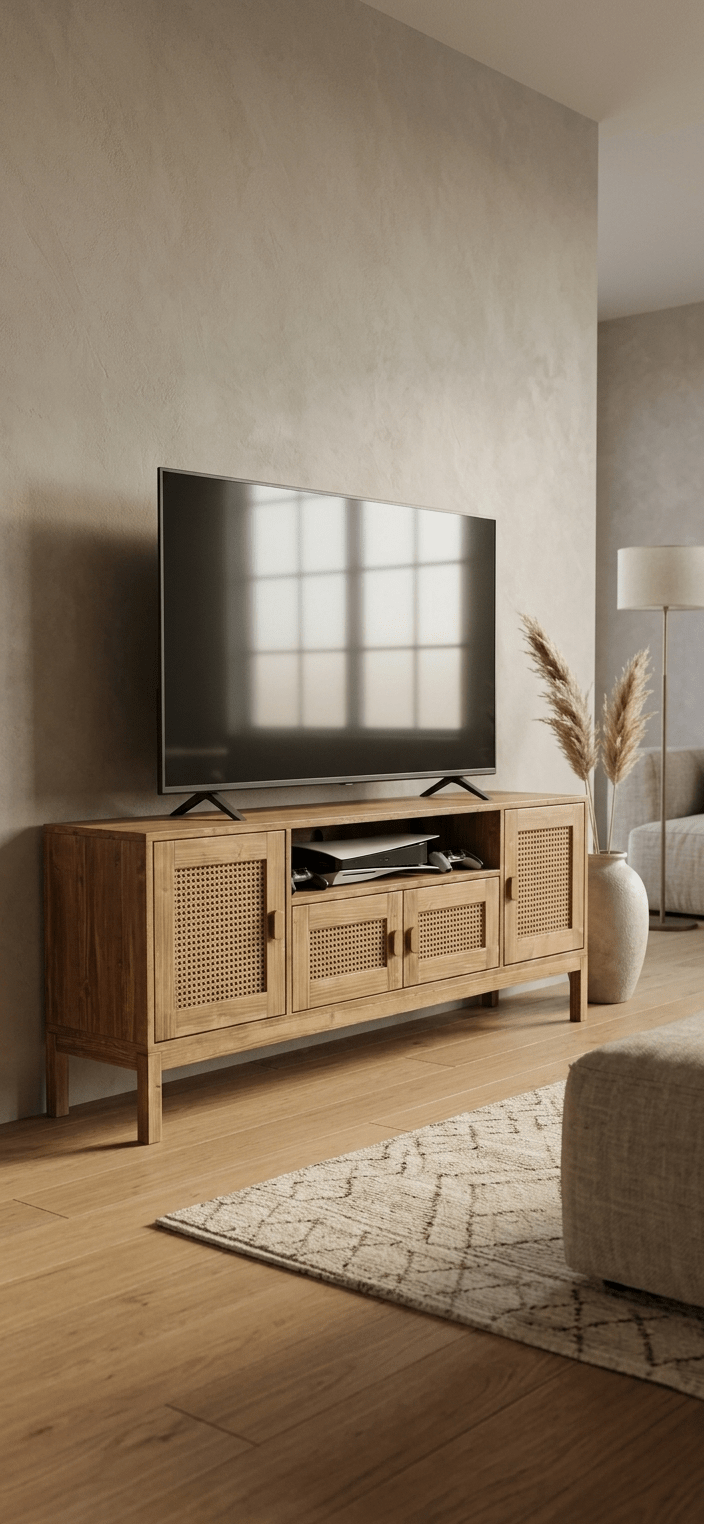 Hazeranlı Ahşap TV Sehpası - Atelier İstanbul