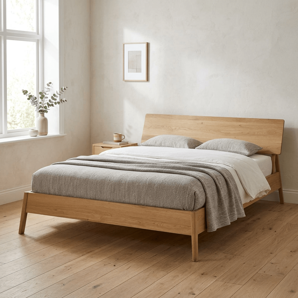 Lyra Minimalist Masif Meşe Karyola - Atelier İstanbul
