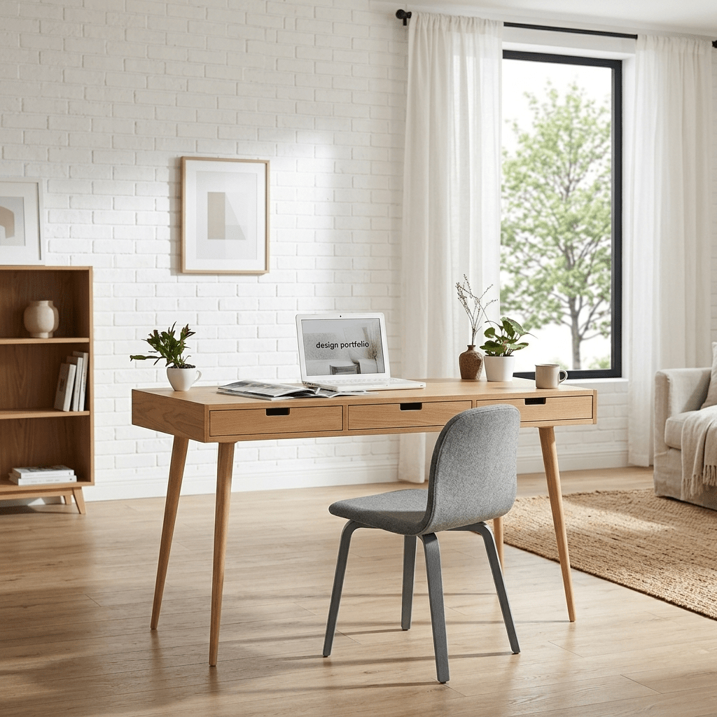 Masif Amerikan Meşe Ahşap Blok Çalışma Masası - Atelier İstanbul