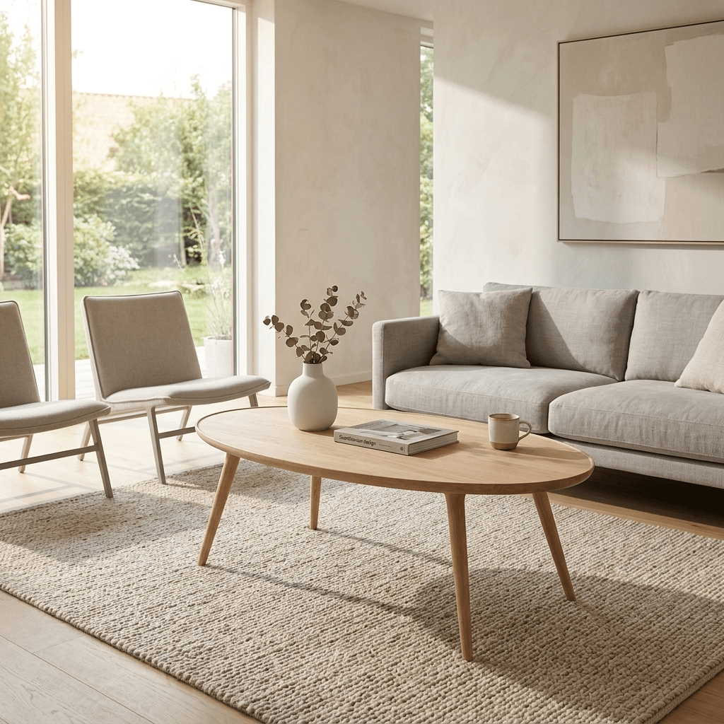 Masif Meşe Doğal Orta Sehpa - Atelier İstanbul