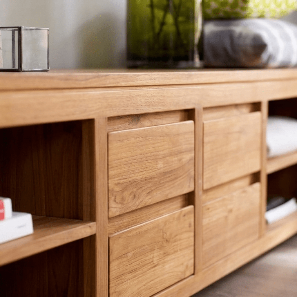 Minimalist Masif Çam Ahşap TV Ünitesi - Atelier İstanbul