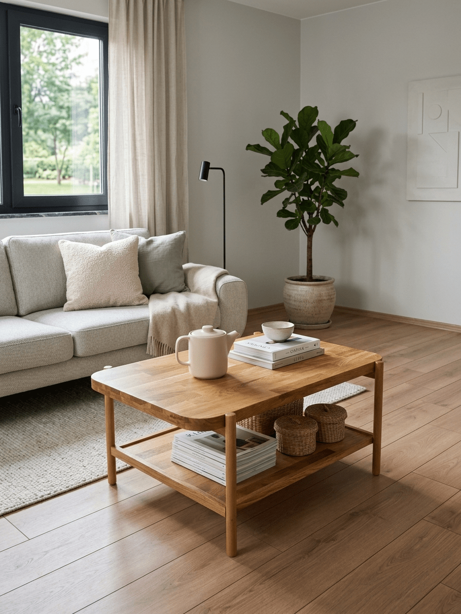 Natura Oval Masif Meşe Orta Sehpa - Atelier İstanbul