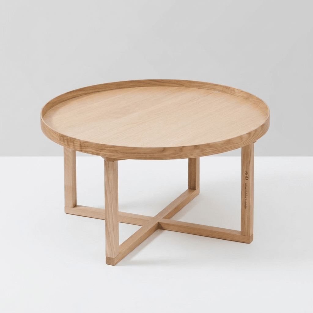 Nordic Tray Masif Meşe Yuvarlak Orta Sehpa - Atelier İstanbul