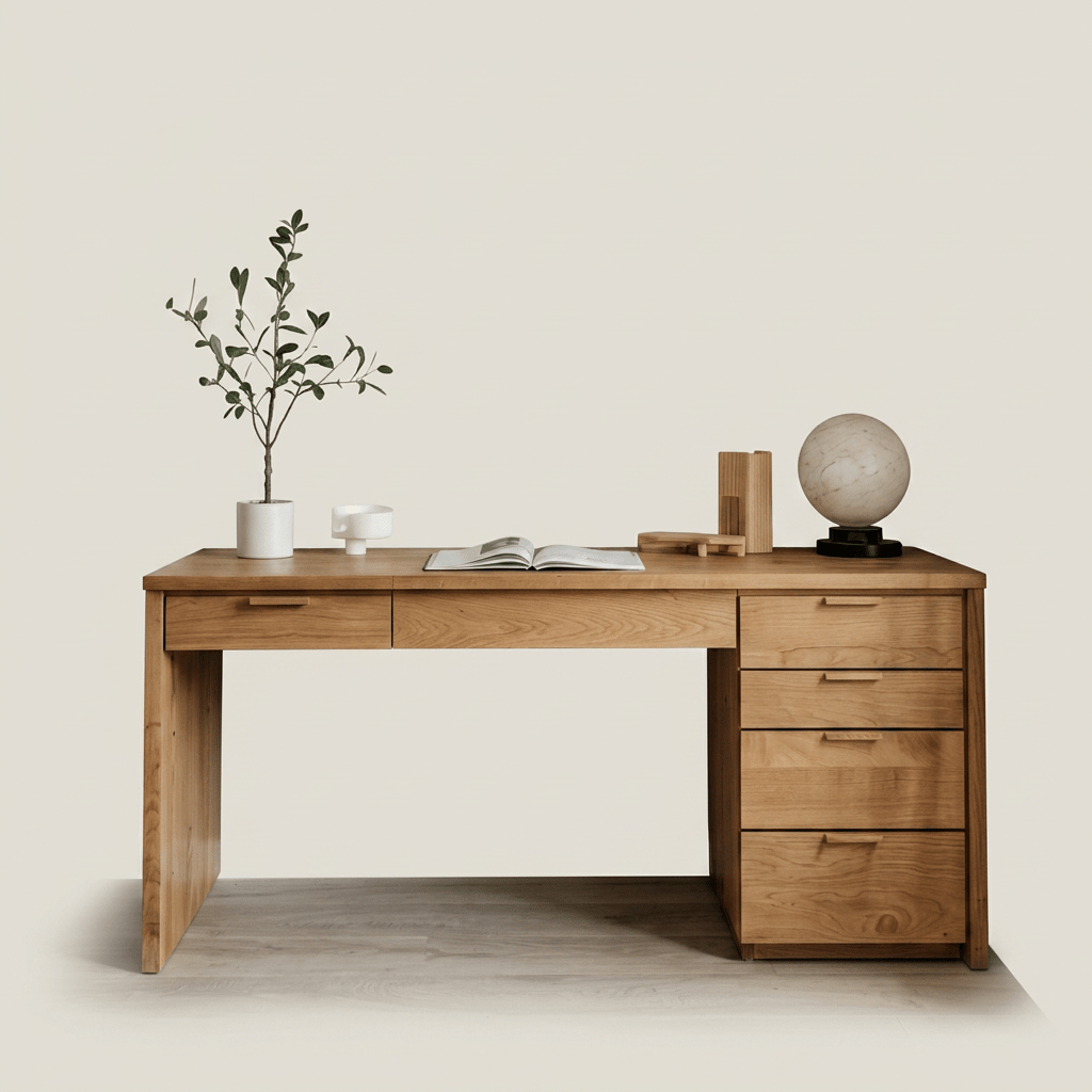 Nordik Tarz Çekmeceli Masif Çam Çalışma Masası - Atelier İstanbul