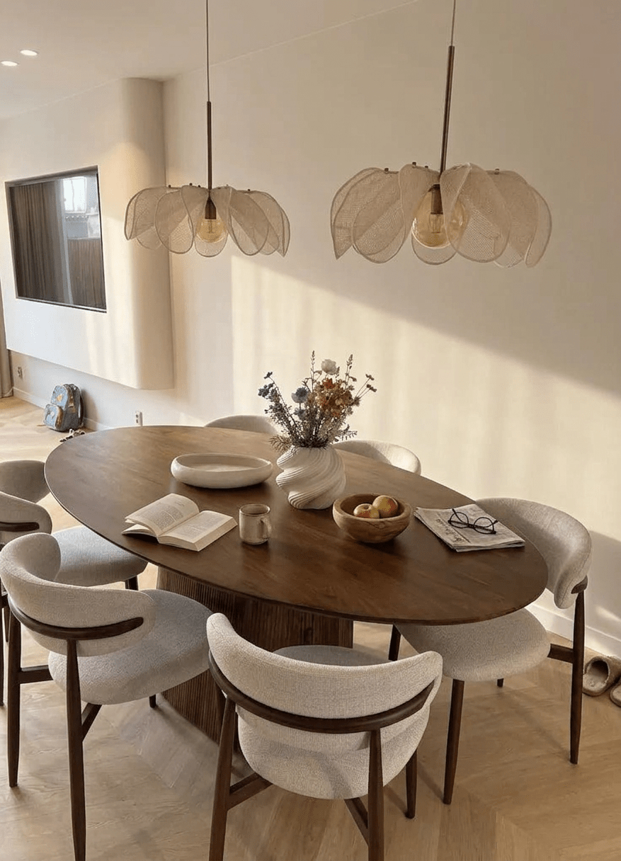 Oluklu Blok Ayaklı Masif Ceviz Oval Yemek Masası | Atelier Istanbul - Atelier İstanbul