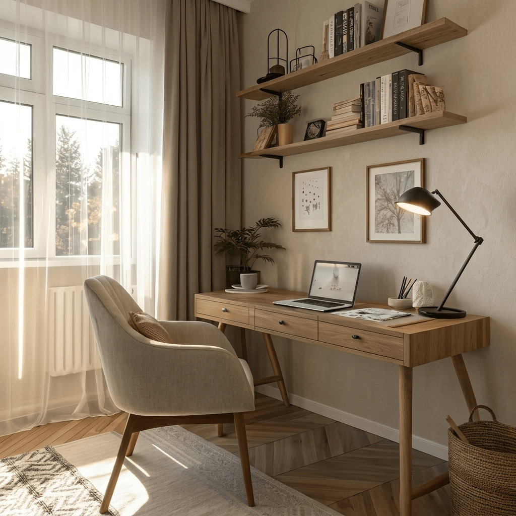 Retro Tarz Üç Çekmeceli Masif Kayın Çalışma Masası - Atelier İstanbul