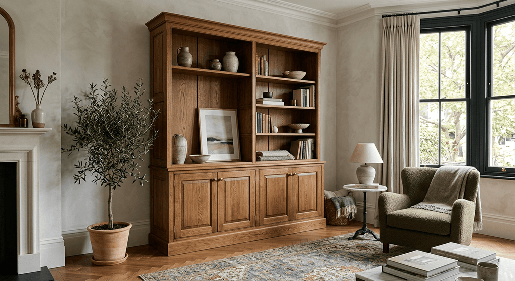 Stockholm Asimetrik Masif Çam Açık Kitaplık - Atelier İstanbul